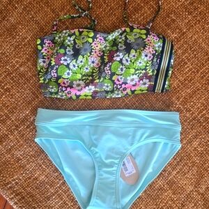 Prana Turqouise Blue Bikini Swim Bottom